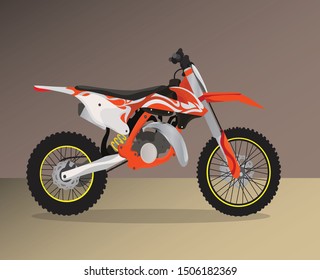 cross motorcycle  vector orange and white  color  isolated