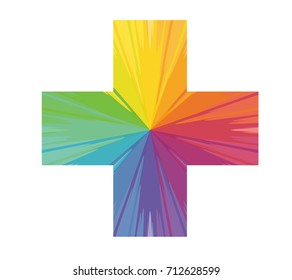 cross multicolored abstract icon
