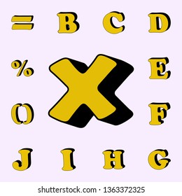 cross, multiplication sign, 3D icon. 3D words icons universal set for web and mobile