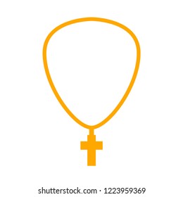 cross necklace flat icon. You can be used cross necklace icon for several purposes like: websites, UI, UX, print templates, promotional materials, info-graphics, web and mobile phone apps.