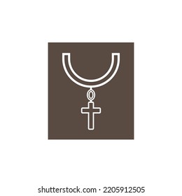 cross necklace icon vector illustration logo design