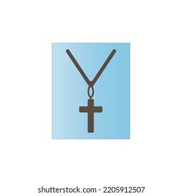 cross necklace icon vector illustration logo design