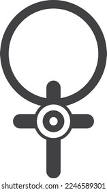 cross necklace illustration in minimal style isolated on background