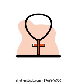 Cross Necklace Vector Illustration Conceptual Icon Design eps10 great for any purposes