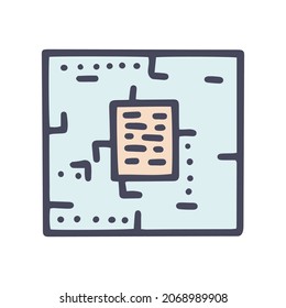 cross number color vector doodle simple icon