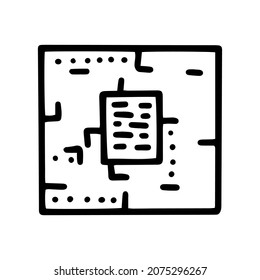 cross number puzzle line vector doodle simple icon