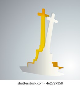 cross on abstract paper background