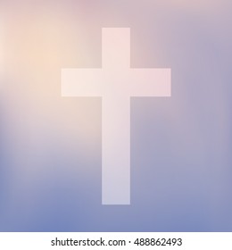 Cross on a colorful background . Easter background. Vector illustration
