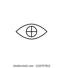 cross on eye icon. Element of eye care icon for mobile concept and web apps. Thin lin cross on eye icon can be used for web and mobile