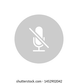 Cross on microphone icon isolated white background. Mute symbol modern simple vector icon for website or mobile app