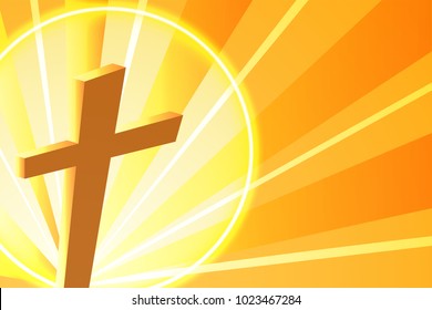 The cross on the mountain has clouds and the sky is overcast. This shows the death of Jesus Christ for human redemption. And his resurrection. It is the light that leads man to salvation.