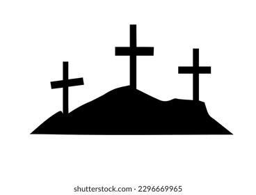 cross on a mountain vector design
