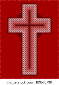 Cross on red background