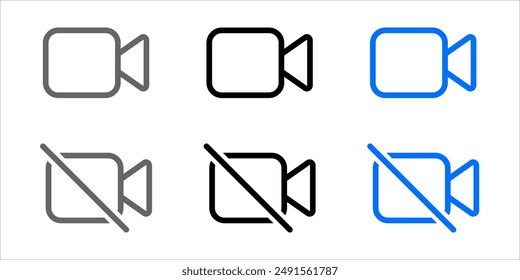 Cross on video camera sign. Camcorder icon. Camera off on symbol. recording not allowed pictogram.