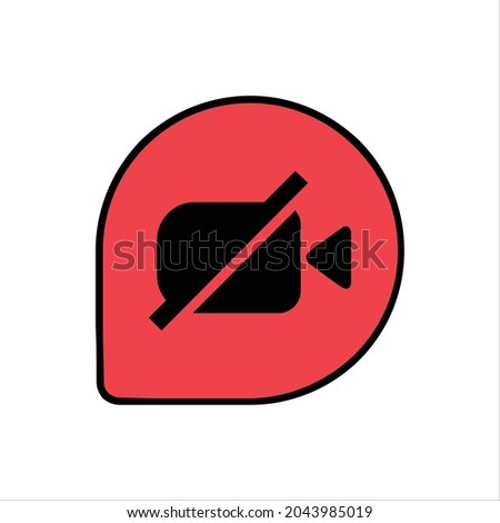 Cross on video camera social media icon isolated on white background. Camera off symbol modern simple vector icon for website or mobile app