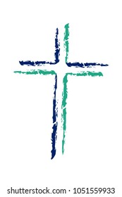 Cross on white background