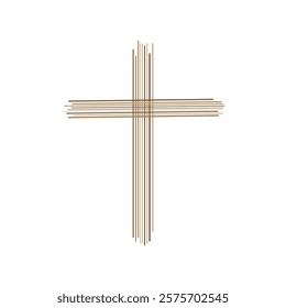 Cross on a white background. Crucifixion.  Resurrection. Vector illustration