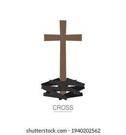 Cross on a white background. Logo for the church. Vector. 