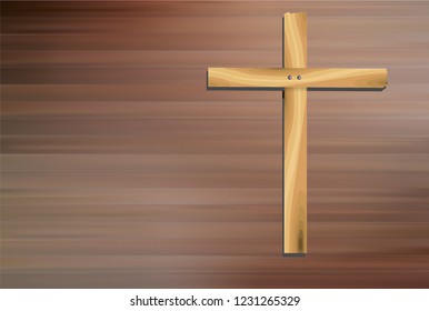 The cross on the wood board is the background.