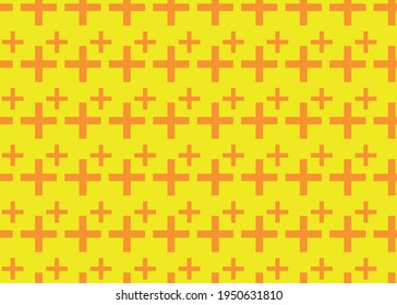 Cross on a yellow background. Seamless texture.