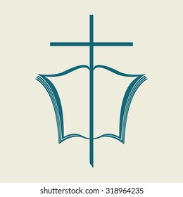 Cross and open Bible