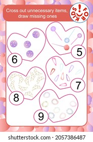 Cross out unnecessary items, draw missing ones