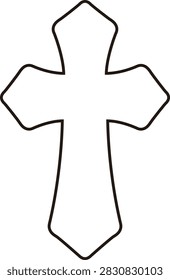 Cross outline coloring page template.
Baptism Cross linear.
For Name Days, Confirmation, Christening, Baptism, Easter and as a Remembrance.
