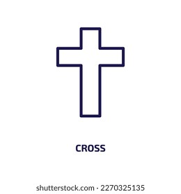 cross outline icon from user interface collection. Thin linear cross outline, cross, medical outline icon isolated on white background. Line vector cross outline sign, symbol for web and mobile