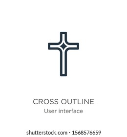 Cross outline icon vector. Trendy flat cross outline icon from user interface collection isolated on white background. Vector illustration can be used for web and mobile graphic design, logo, eps10