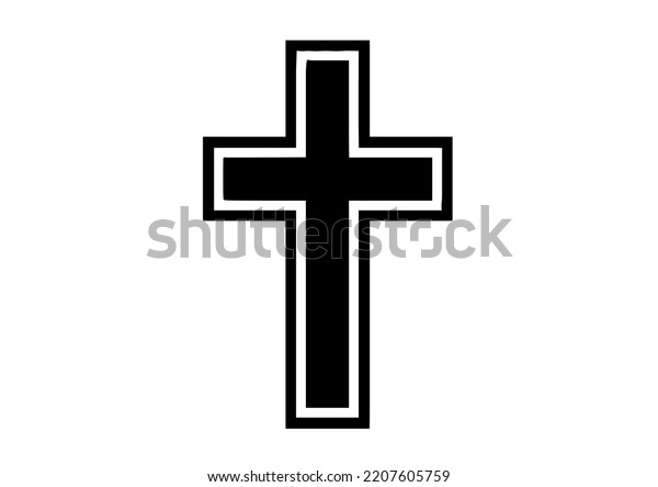 Cross Outline Isolated On White Stock Vector (Royalty Free) 2207605759 ...