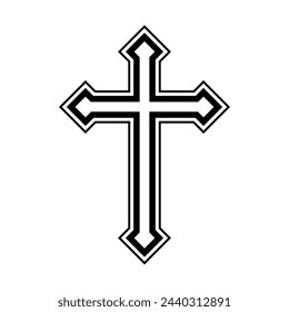 cross outline symbol, christian crosses icon