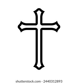 cross outline symbol, christian crosses icon