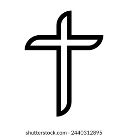 cross outline symbol, christian crosses icon