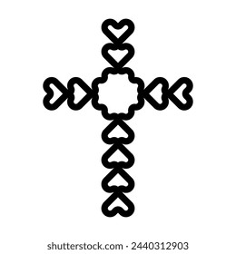 cross outline symbol, christian crosses icon