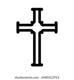 cross outline symbol, christian crosses icon