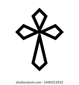 cross outline symbol, christian crosses icon