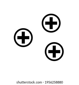 Cross outline vector icon. Plus symbol. Pharmacy element. Math sign. Medicine health concept. Flat simple line design illustration.