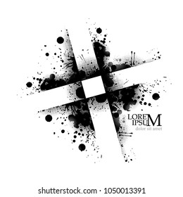 cross of paint stains. Vector