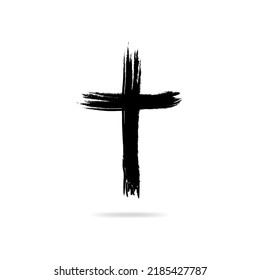 Cross Painted Brushes Church Jesus Christ Stock Vector (Royalty Free ...