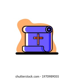 Cross Paper Scroll Vector Icon Conceptual Illustration Design eps10 great for any purposes