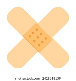 Cross patch line icon. Wound, callus, bandage, pharmacy, blood, skin, cut, help, sticker, doctor, medicine. Vector line icon for business and advertising