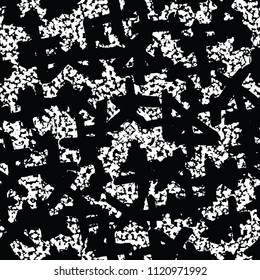 Cross pattern. Black white geometric seamless texture. Monochrome vector design print. Japanese graphic repeating tile. Kimono background. Modern abstract linear ornament. 