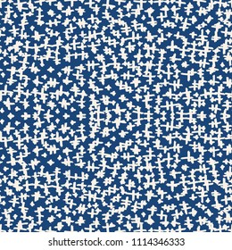 Cross pattern. Blue white geometric seamless texture. Hipster fashion design print. Mimimalistic graphic repeating tile. Diamond background. Modern abstract linear ornament. 