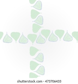    cross pattern with  figs,ellipses, fruits, harvest, object, ellipses, grains, half, copy space . Hand drawn.