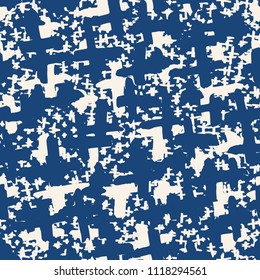 Cross pattern. Indigo geometric seamless texture. Hipster fashion design print. Mimimal graphic repeating tile. Diamond background. Stylish abstract linear ornament