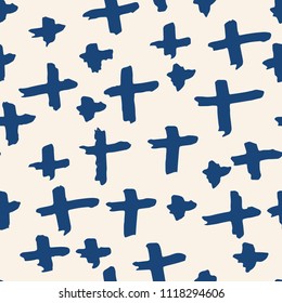 Patrón cruzado. Textura sin fisuras geométricas índigo. Impresión de diseño monocromo. Tapa repetitiva gráfica futurista. Antecedentes de diamantes. Diseño de adorno lineal abstracto. 