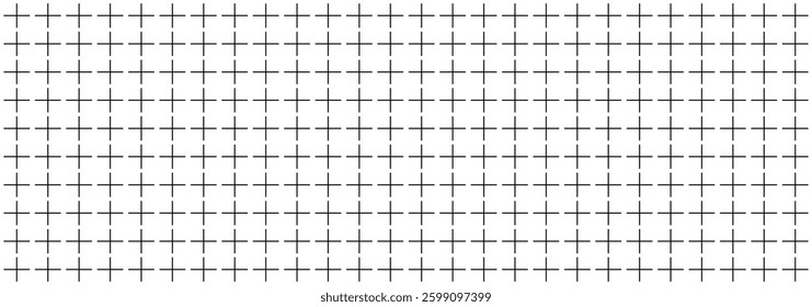 Cross pattern with plus sign. Plus sign abstract background vector isolated. Cross seamless pattern in black and white color, vector illustration. 