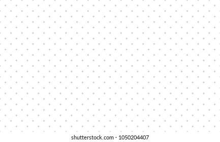Cross Pattern Seamless Gray On White Background. Plus Sign Abstract Background Vector.