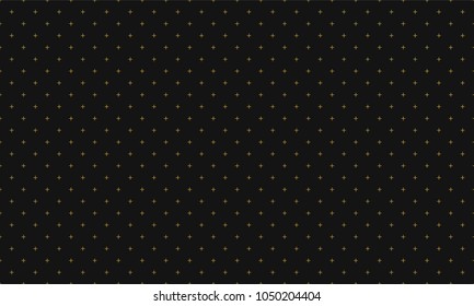 Cross Pattern Seamless Luxury Design Gold On Dark Gray Background. Plus Sign Abstract Background Vector.