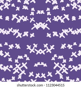 Cross pattern. Ultraviolet geometric seamless texture. Hipster fashion design print. Trendy graphic repeating print. Simple geometry background. Stylish abstract linear ornament